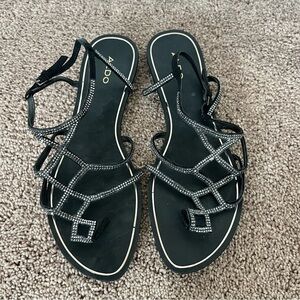 Aldo Women's 9 Blingy Flat Sandals